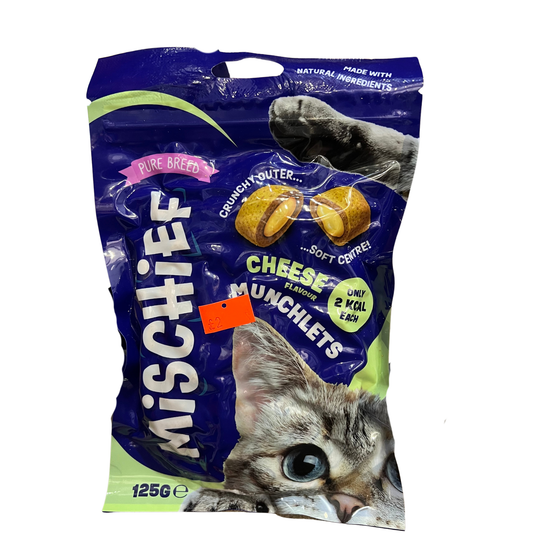 Mischief Cat Treats – Cheese Flavour – 125g Bag