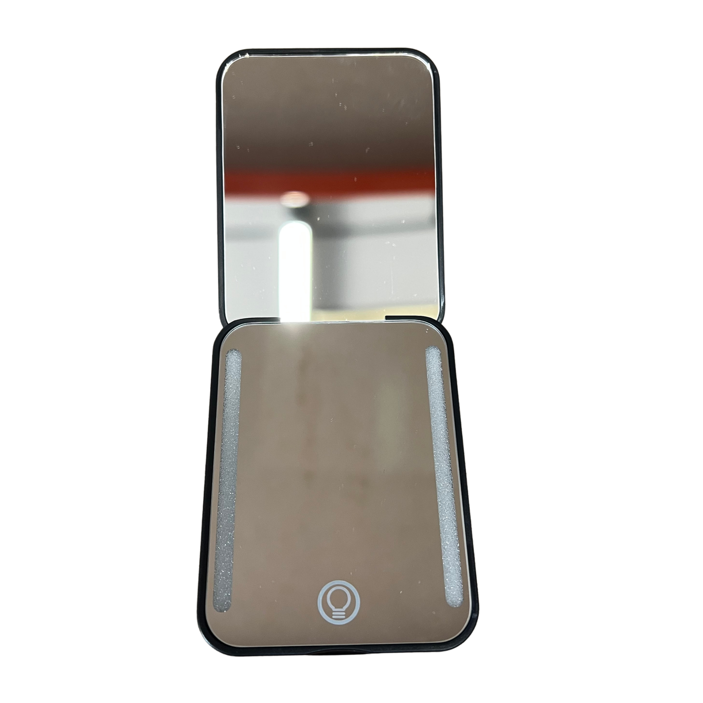 LED Lighted Compact Mirror – Black, Rechargeable with USB Cable