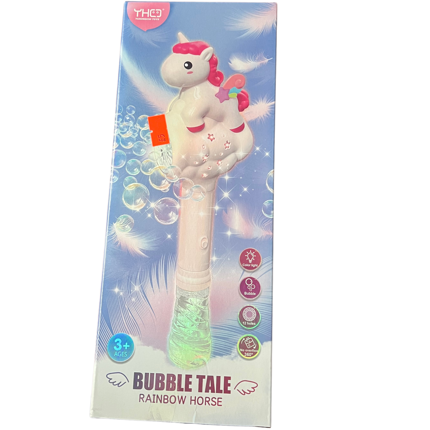 Rainbow Unicorn Bubble Machine Wand with Lights (Ages 3+) 