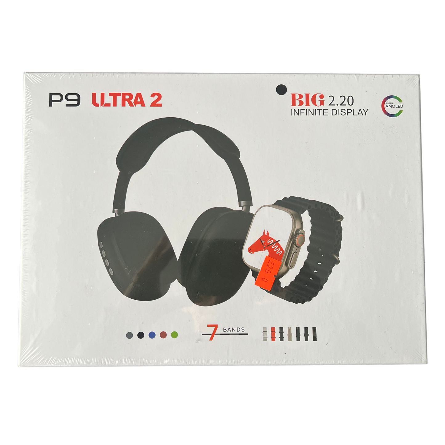 P9 Ultra 2 Headphones & Smartwatch Bundle – 7 Straps for Personalized Style