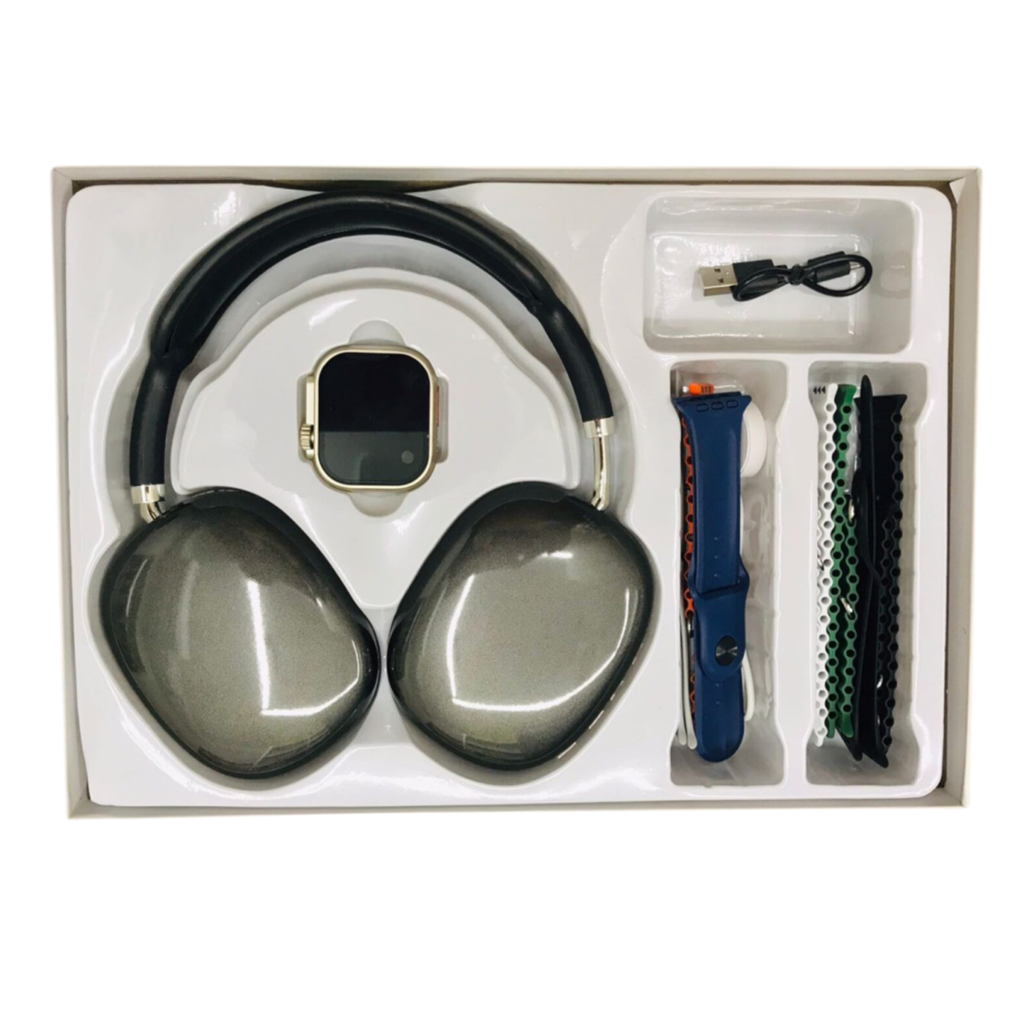 P9 Ultra 2 Headphones & Smartwatch Bundle – 7 Straps for Personalized Style
