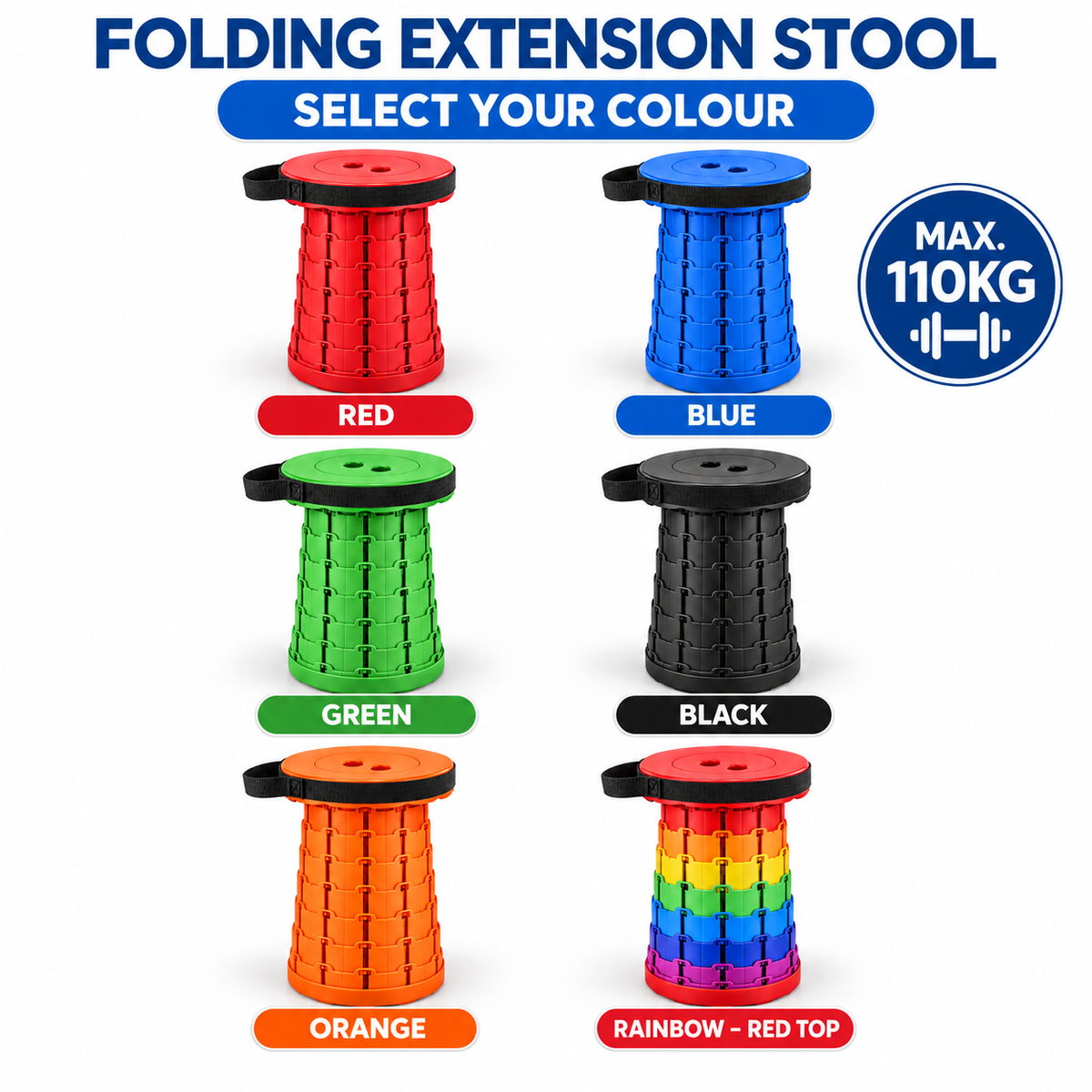 Portable Folding Extension Stool – Adjustable Telescopic Seat