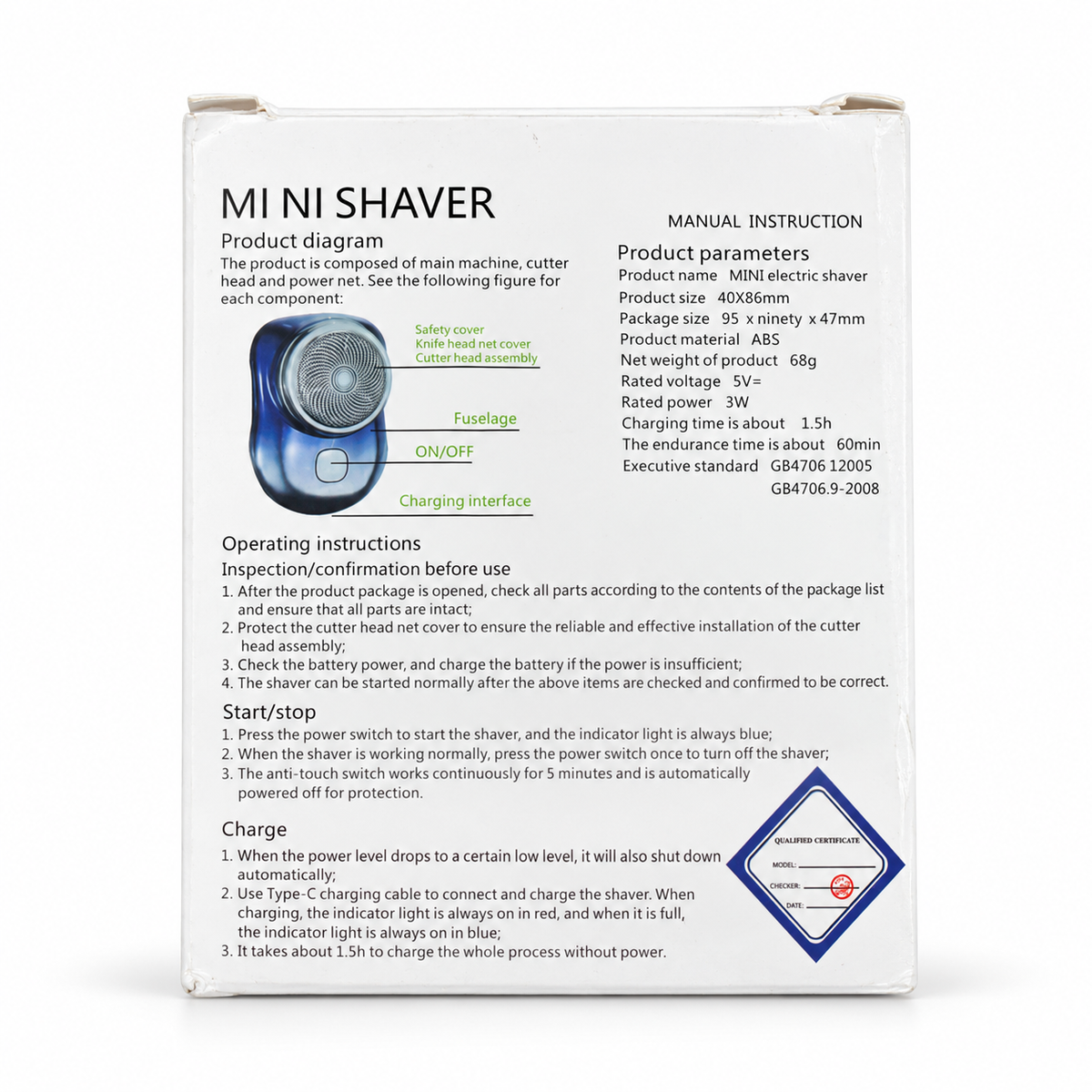 Mini Pocket Electric Shaver – USB-C Rechargeable