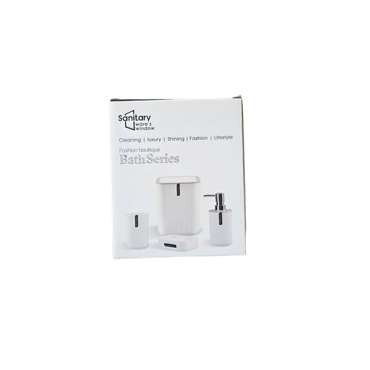 Packaging of Sanitary Ware Window bath series with white containers on a white background