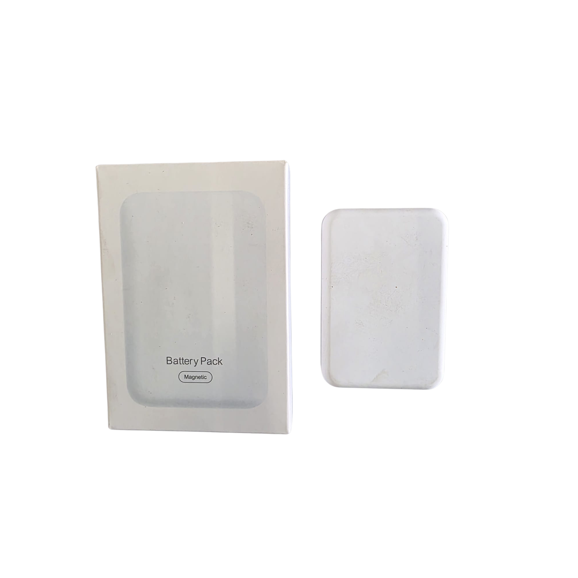 Battery pack with packaging on a white background