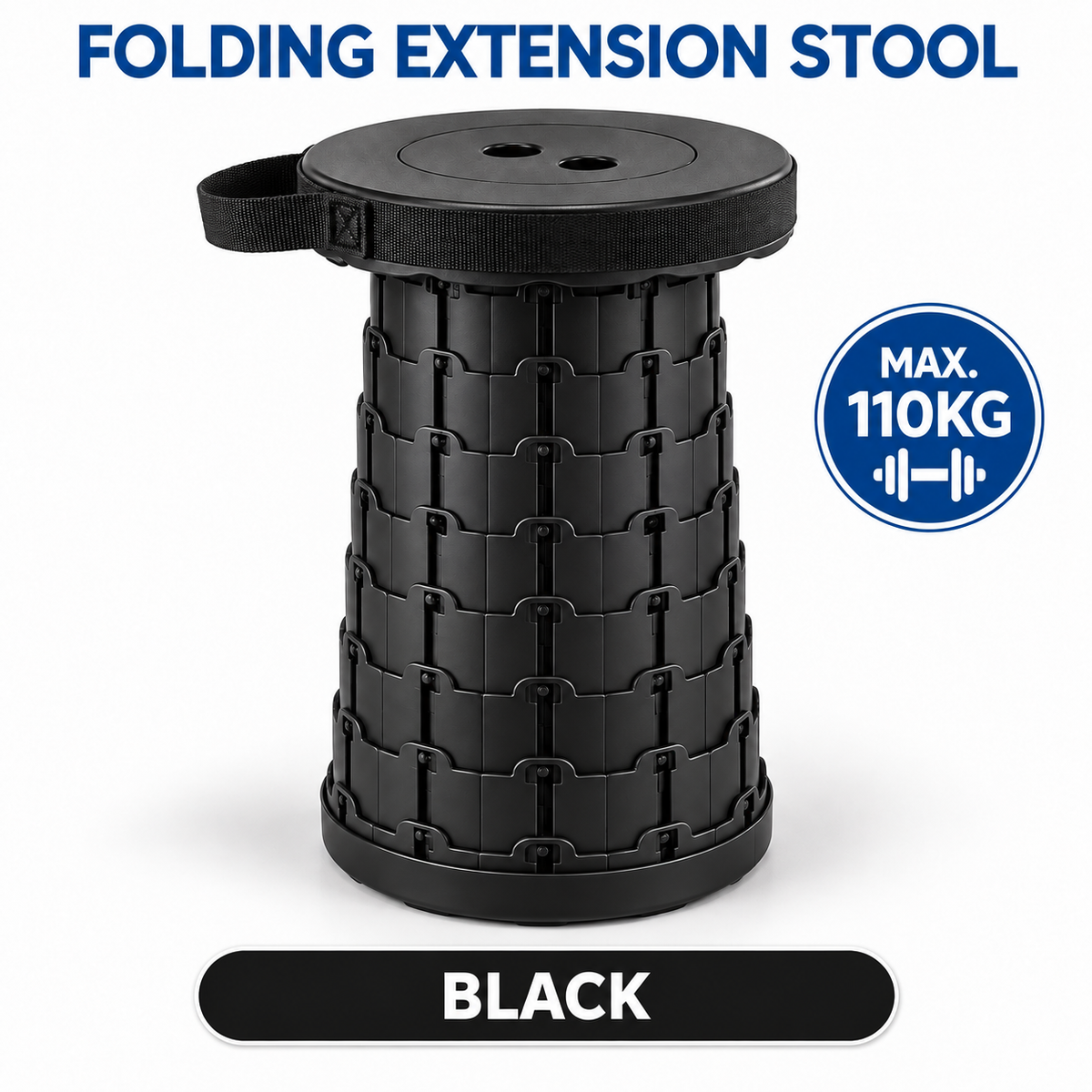 Portable Folding Extension Stool – Adjustable Telescopic Seat