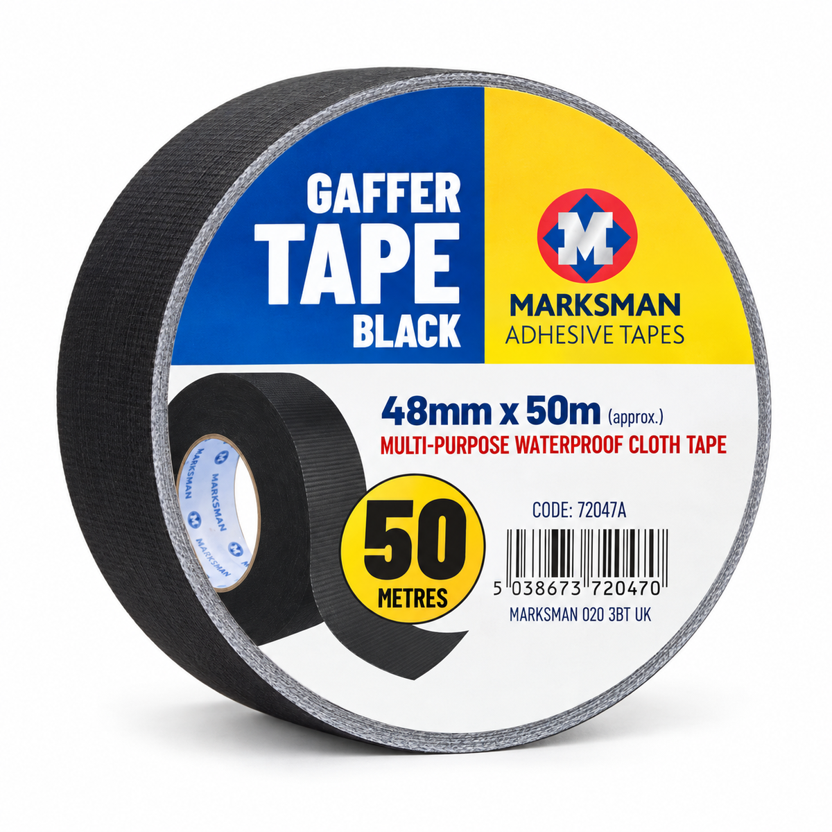 Marksman Adhesive Tape – White Masking or Black / Grey Gaffer Tape