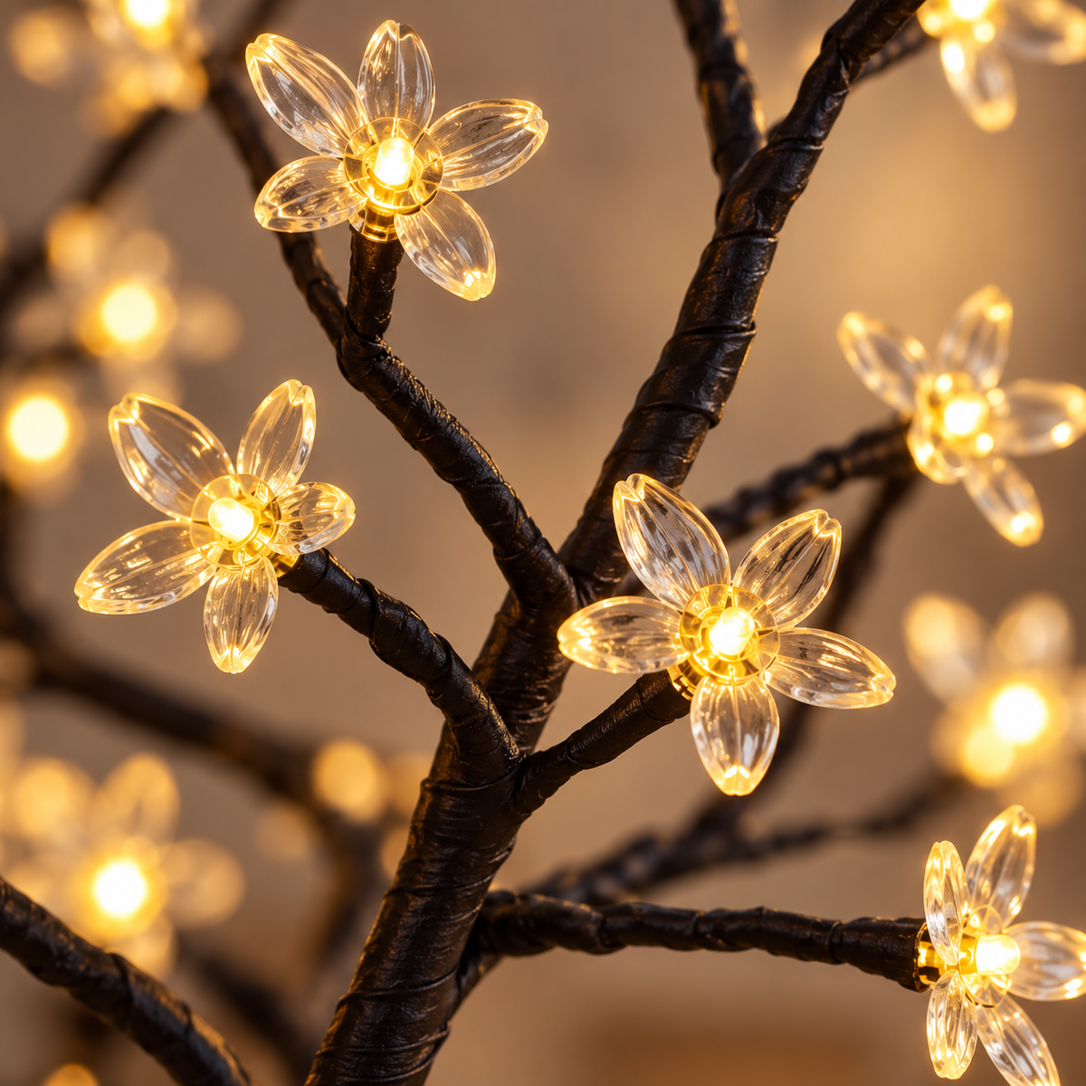 Warm White LED Blossom Bonsai Tree Light – USB-Powered Indoor Decoration