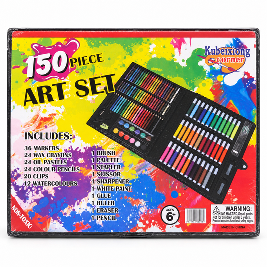 150-Piece Children’s Art Set in Folding Carry Case