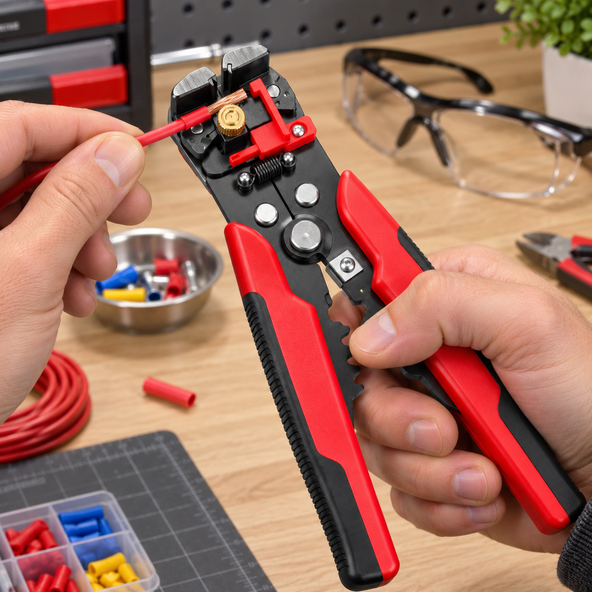 Automatic Wire Stripper, Cutter & Crimper – 10–24 AWG