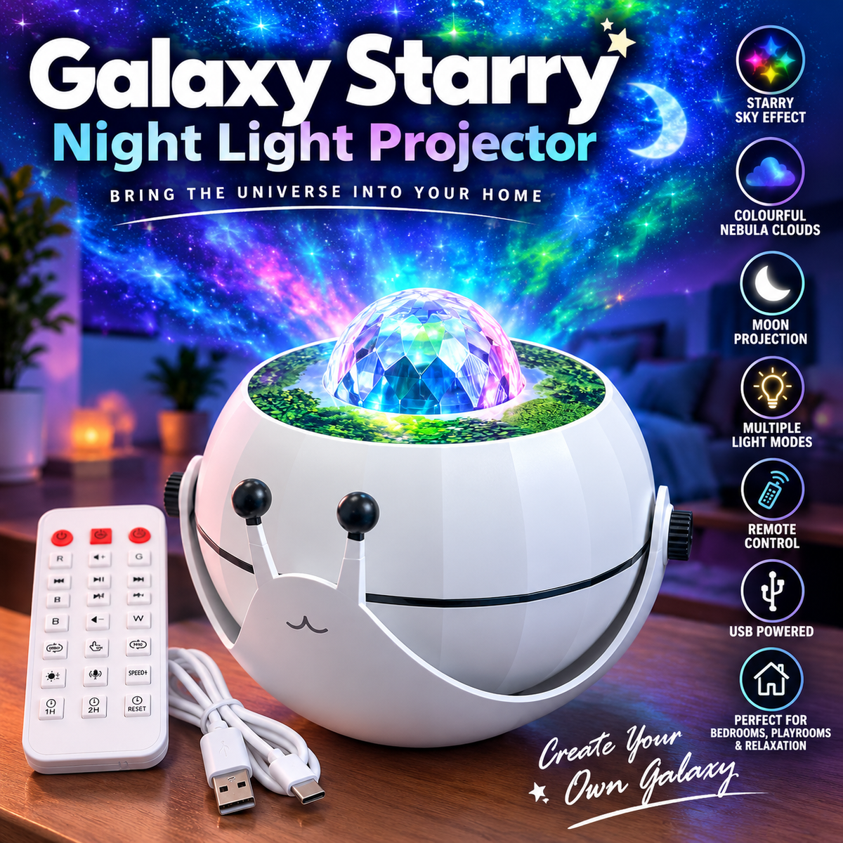 Galaxy Starry Night Light Projector