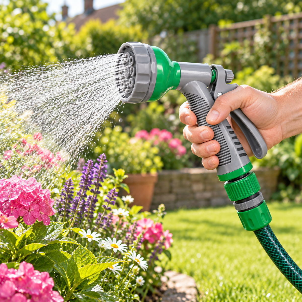 Marksman 4-Piece Garden Spray Gun Set – 6 Spray Patterns