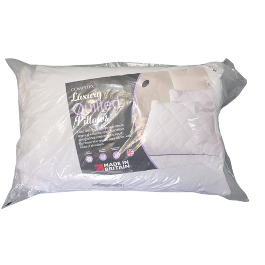 Packaged pillow with Comtex branding on a white background