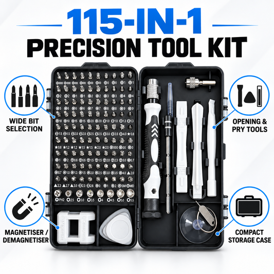115-in-1 Precision Screwdriver & Electronics Repair Tool Kit with Storage Case