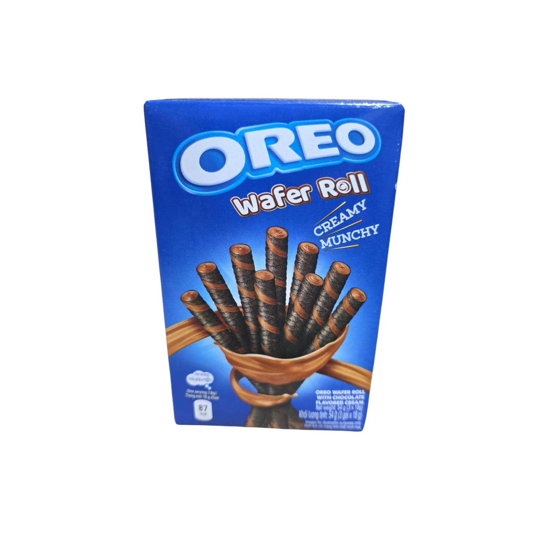 Oreo Wafer Roll packaging on a white background