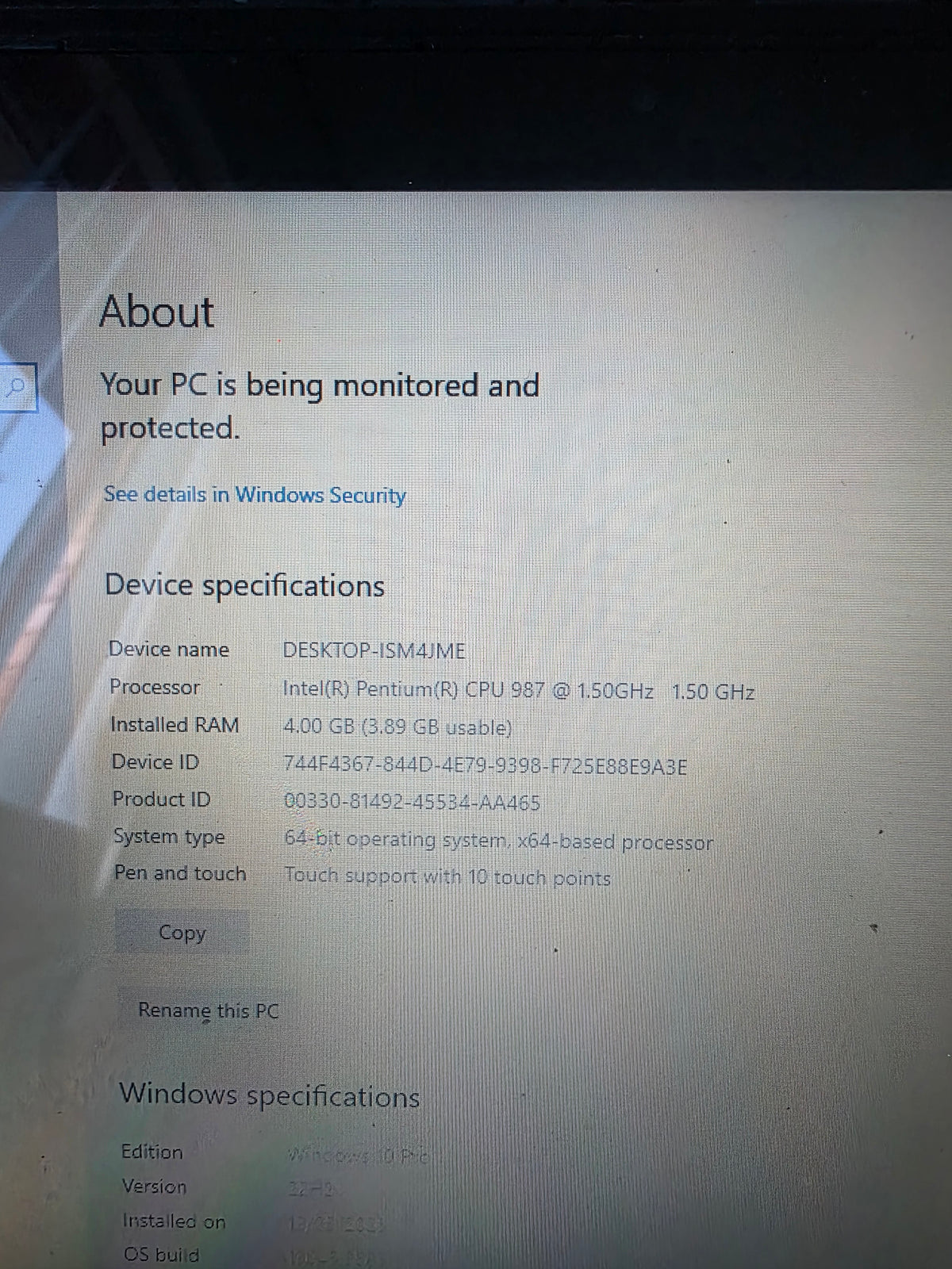Asus Touchscreen S200E intel Pentium 4GB RAM 500GB HARD DRIVE