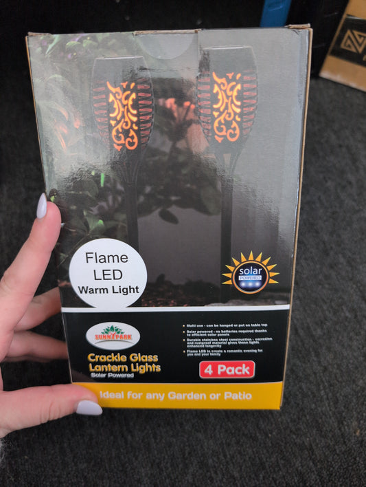 Crackle glass lantern light
