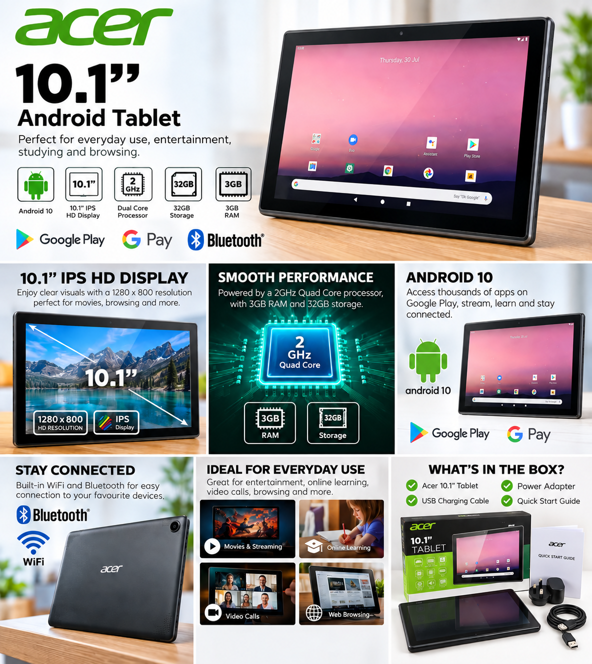 Acer Tablet 10'1 Android Tablet