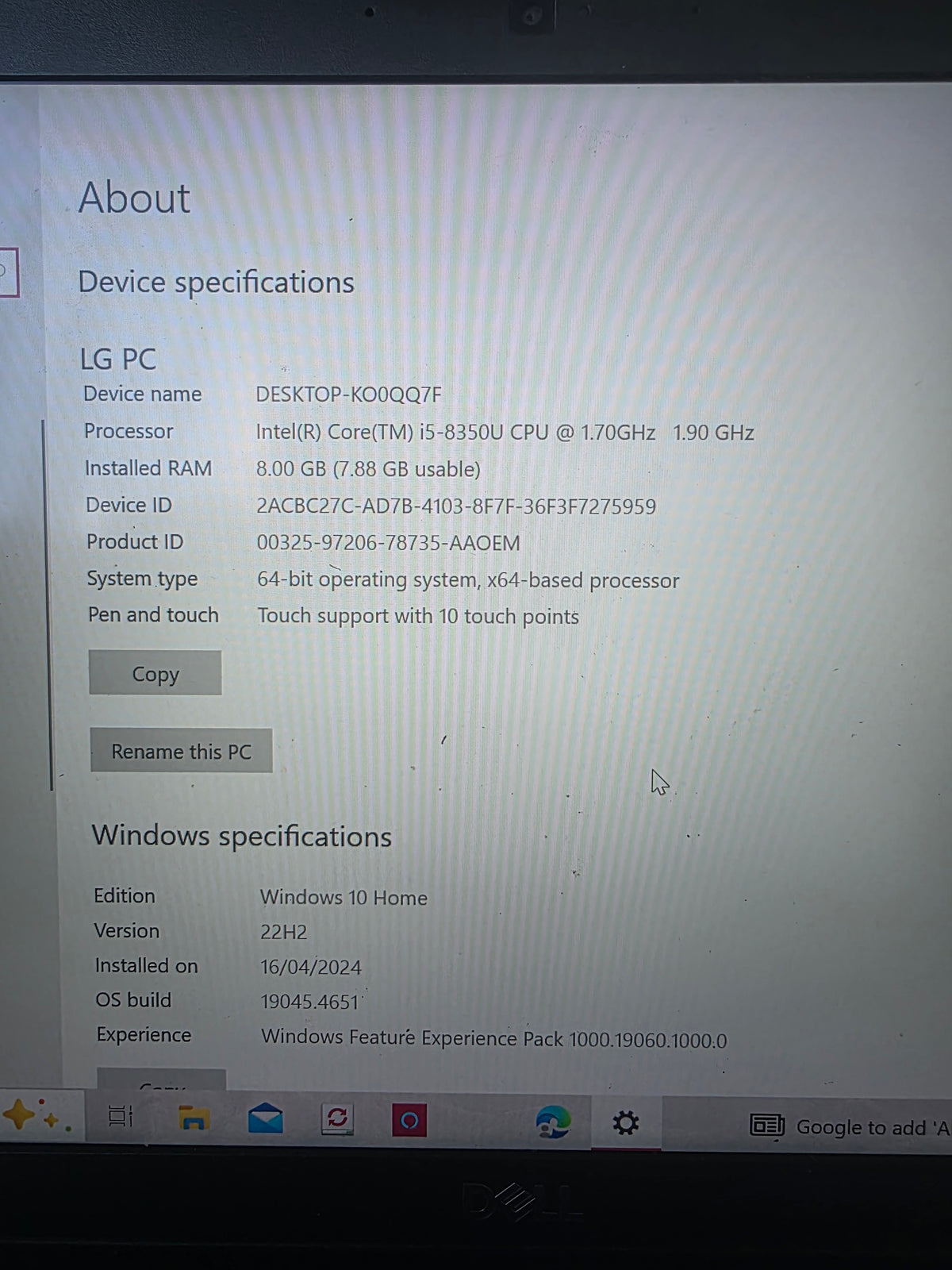 Dell Latitude 7490 Intel Core i5 8GB RAM