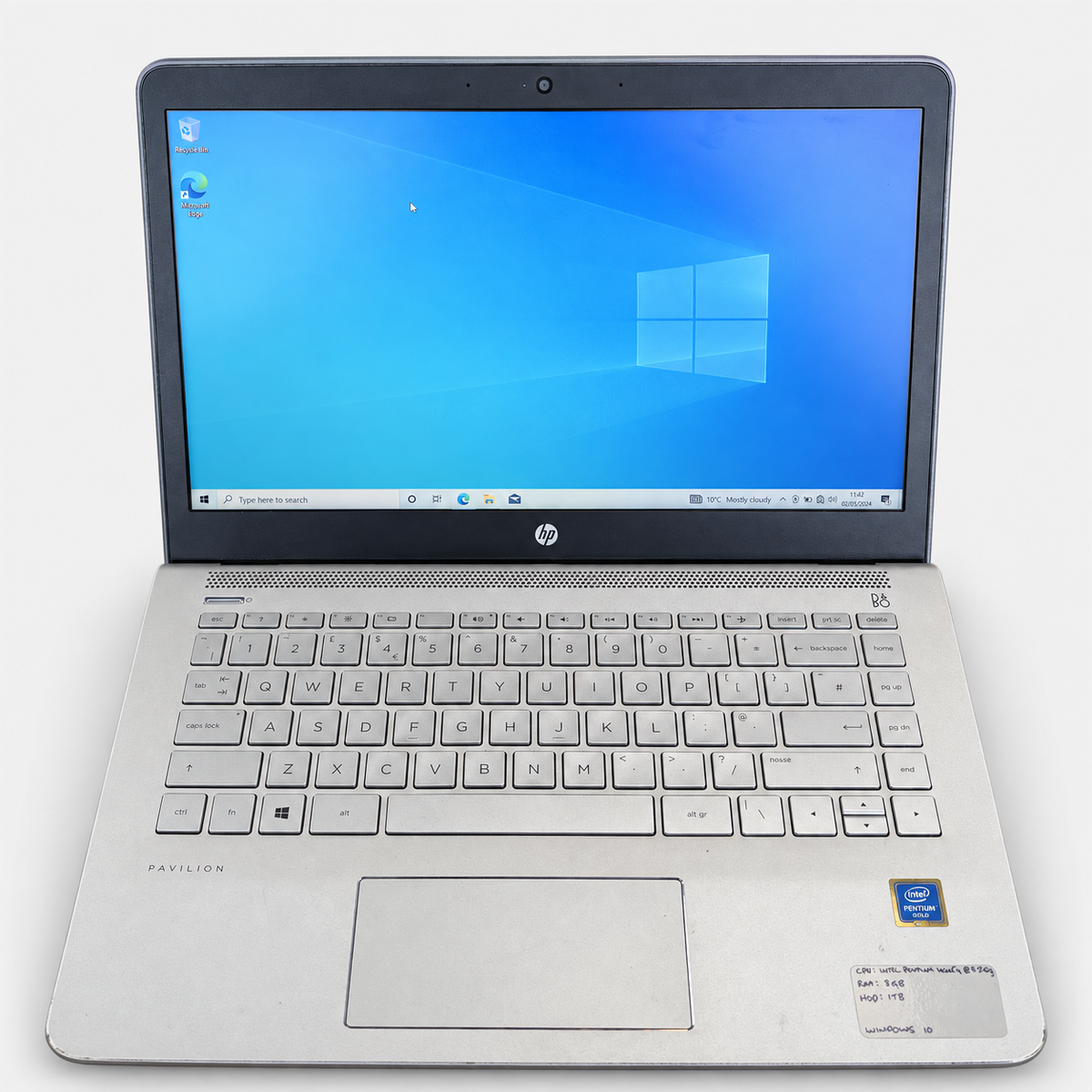 HP Pavilion 14 Laptop – Intel Pentium, 8GB RAM, 1TB Storage, Windows 10