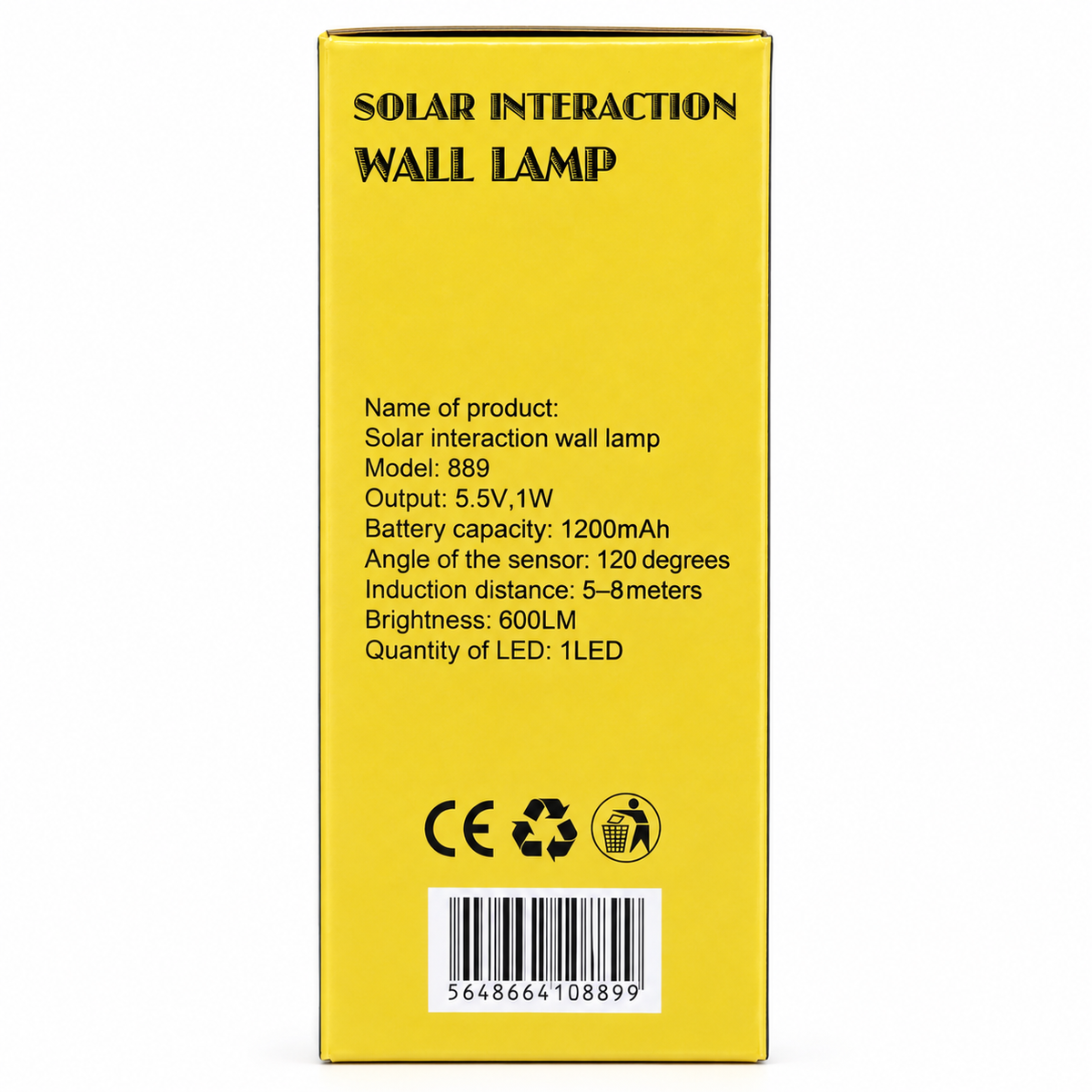 Solar Wall-Mounted Lantern with Motion Sensor (Model 8890)