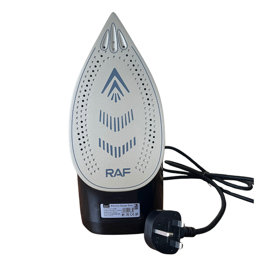 RAF iron on a white background