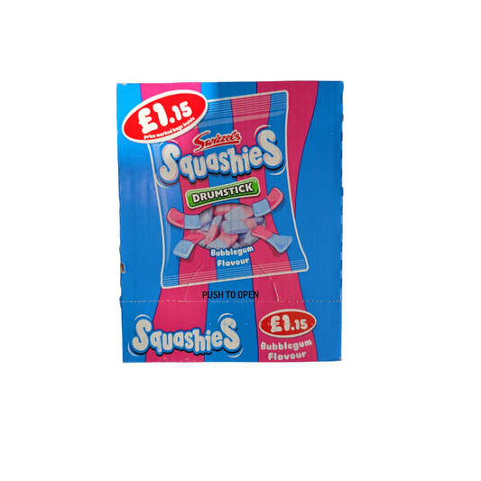 Packaging of E.L.I.S. Squashies bubblegum flavor on a white background