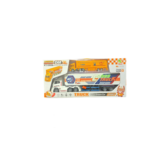 Toy truck packaging on a white background