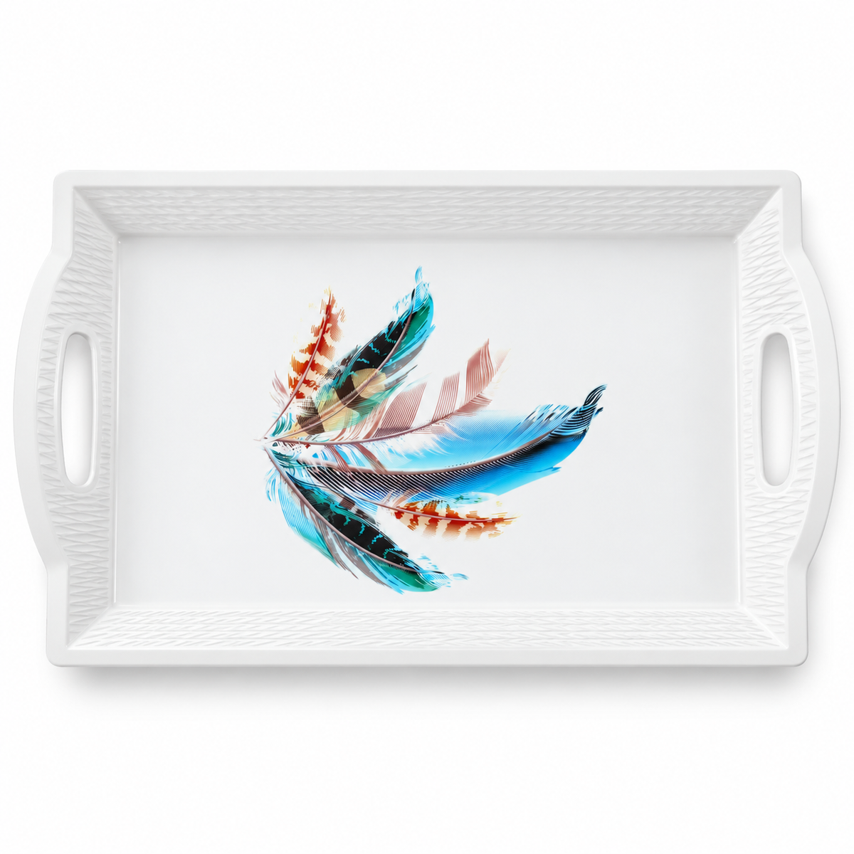 Decorative Plastic Serving Tray with Handles – Choice of Design